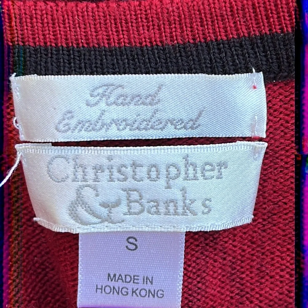 Christopher & Banks embroidered & sequin sweater S-M - Picture 5 of 8